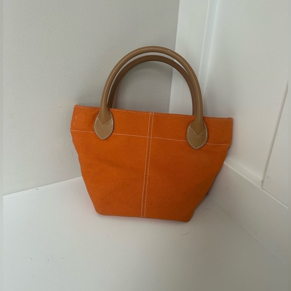 Lillian Vernon mini orange canvas tote 11.5”x7.5”x6” - Picture 2 of 8